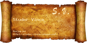 Studer Vince névjegykártya