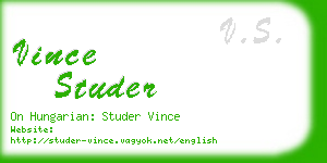 vince studer business card